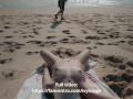 Wife shows her pussy to strangers on the beach. Public exposure.