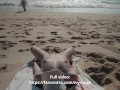 Wife shows her pussy to strangers on the beach. Public exposure.
