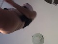 Amateur wife doing housework naked. Milf with hairy pussy, big ass.
