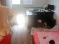 Amateur wife does housework naked. Latina with hairy pussy, big ass.