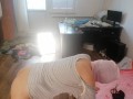 Amateur wife does housework naked. Latina with hairy pussy, big ass.