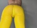 ⭐️ PAWG Plugged Twerkin' & Peeing in Yellow Yoga Pants ⭐️