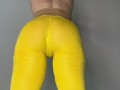 ⭐️ PAWG Plugged Twerkin' & Peeing in Yellow Yoga Pants ⭐️