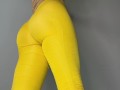 ⭐️ PAWG Plugged Twerkin' & Peeing in Yellow Yoga Pants ⭐️