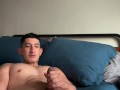 Latino guy in a white brief jerking off