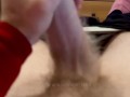 POV wank on the sofa of my big cock