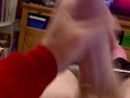 POV wank on the sofa of my big cock