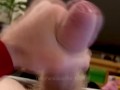 POV wank on the sofa of my big cock