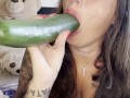 I love playing with my zucchini in my holes😏