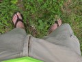Aaron Skeetman Peeing In The Grass In Flip Flops