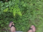 Peeing outside all wet from jumping on the trampoline with the hose 🤭 My phone is waterproof