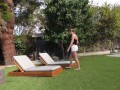 Super Slut Lily Phillips sunbathes NAKED in front of Step Brother