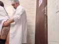 Doctor and nurse can't resist and have sex in the hospital bathroom during their shift