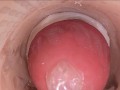The camera in the deep pussy records a huge ejaculation of sperm into the condom