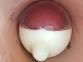 The camera in the deep pussy records a huge ejaculation of sperm into the condom