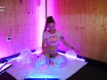 Naughty blonde gets orgasm playing with balloons