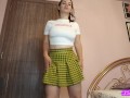 Energetic school girl teases you with her big fat ass and release big loud stinky farts