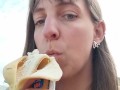 I eat a banana in public