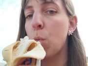 I eat a banana in public