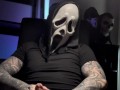 POV Tattooed Vocal Solo Male Masturbation Ghost Face Omen Bunny Masked Man Goyha Toy Part One