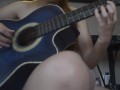 Petite blonde strips for her guitar teacher, so he can finish on her back