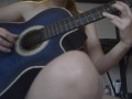 Petite blonde strips for her guitar teacher, so he can finish on her back