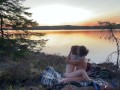 Love at a Lake in the Sunset - RosySky - 4K 30fps