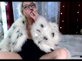 Sexy and pranks of a russian mature smoking bitch in a cool fur coat!