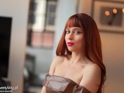 Shy & Hot Redhead neighbor Knocked.. Then dropped to her Knees & tasted my dick