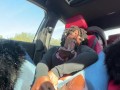 esha mae vs 2 dicks in the car (public car squirt)