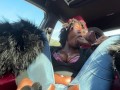 esha mae vs 2 dicks in the car (public car squirt)