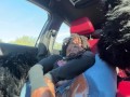 esha mae vs 2 dicks in the car (public car squirt)