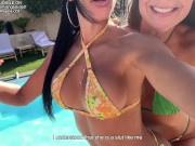 Two sluts swap cum in their mouths after being fucked like whores by 2 guys