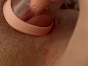 Squirting MULTIPLE times inside my pussy pump and loud moaning! 💦