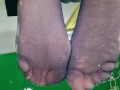 Nylon stocking fetish, foot fetish. This is what my slave sees in the session.