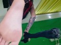 Nylon stocking fetish, foot fetish. This is what my slave sees in the session.