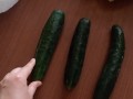 The fast game with the cucumber like a dildo after shoping