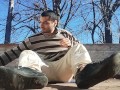Outdoor Big Man Mansturbation, Muscular Man Handjob, Big Penis Until Cumshoot