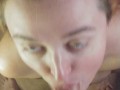 Servicing my Hungry Master till he Paints my Face with Cum!!