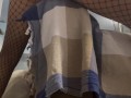 Fishnet-clad tease humping the couch like a desperate slut