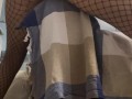Fishnet-clad tease humping the couch like a desperate slut