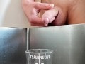 piss and cum in a cup. Pee and cum. Want to drink 😌