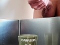 piss and cum in a cup. Pee and cum. Want to drink 😌