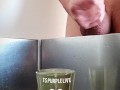piss and cum in a cup. Pee and cum. Want to drink 😌