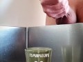piss and cum in a cup. Pee and cum. Want to drink 😌