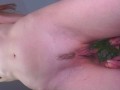 Close up pulling my long sexy pussy lips with my landing strip ready to be licked