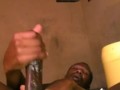 AFRICAN MAN WANKING AND MOANING LOUDLY WHILE STROKING HIS COCK