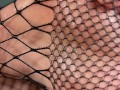 Stepdaughter pleases her daddy by jerking off with her legs in fishnet pantyhose (TEASER)