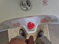 Uncut Pissing in a Public Urinal at a Gas Station