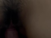 She gives me a blowjob, I fuck her missionary until I cum inside her